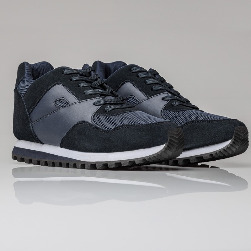 Basket Homme rehaussante  | Marine +7 CM | Mario Bertulli