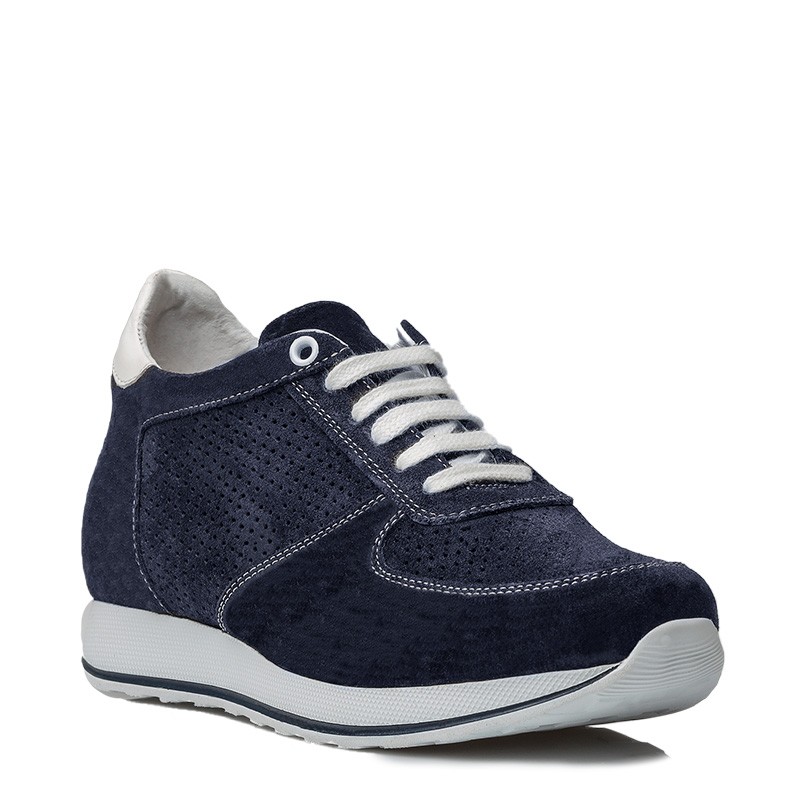 Sneaker talon compensé Homme | Marine +7 CM | Mario Bertulli