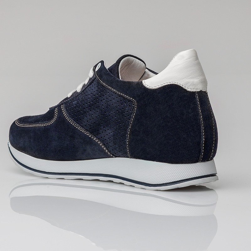 Sneaker talon compensé Homme | Marine +7 CM | Mario Bertulli