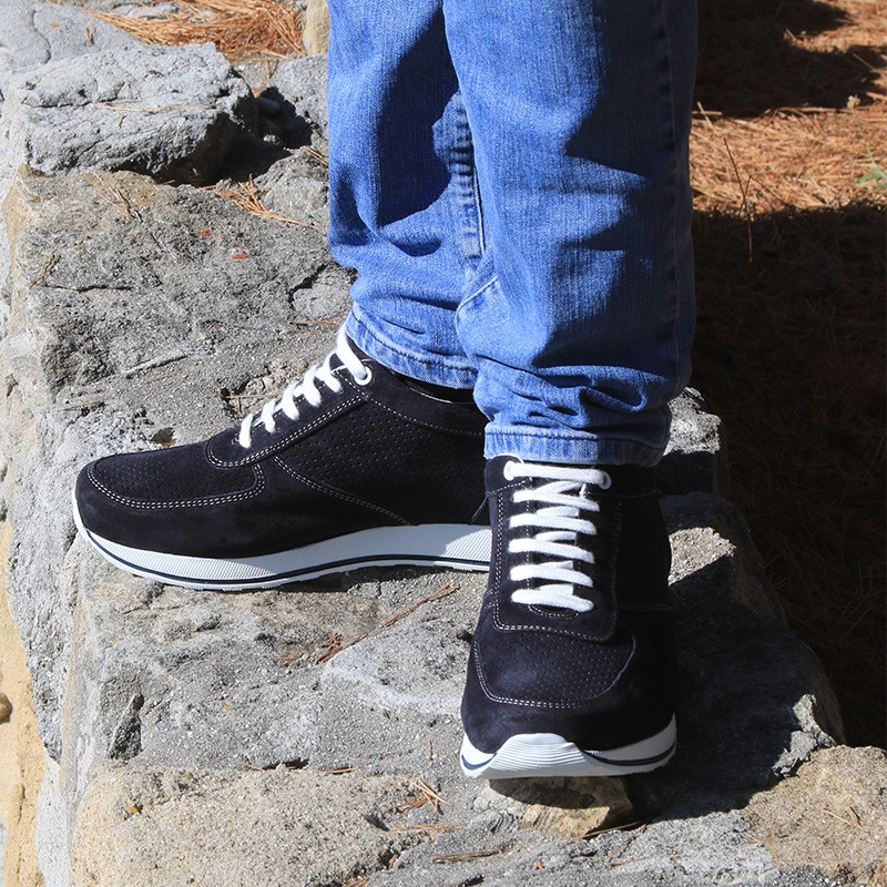 Sneaker talon compensé Homme | Marine +7 CM | Mario Bertulli