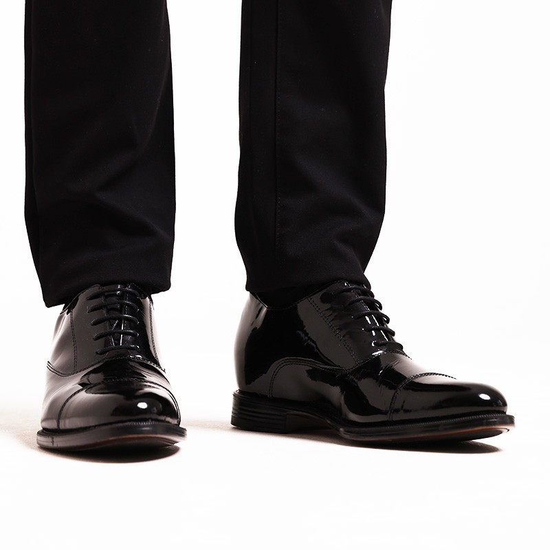 Richelieu compensé Homme | Noir +7,5 CM | Mario Bertulli