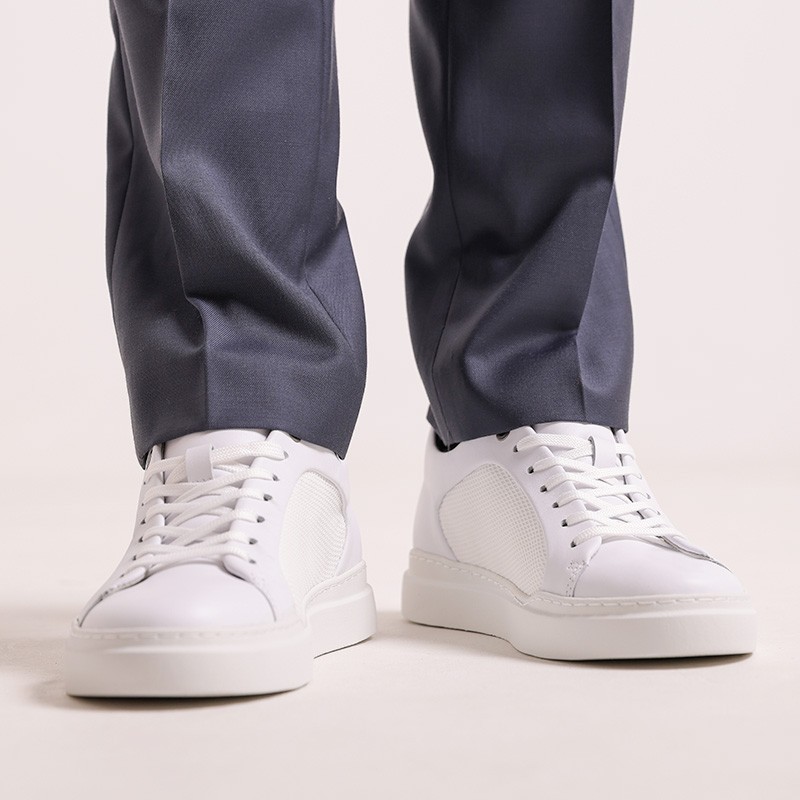 Sneaker talon compensé Homme | blanc +6 cm | Mario Bertulli