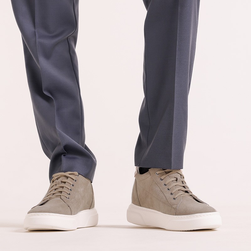 Sneaker talon compensé Homme | Sable +7,5 cm | Mario Bertulli
