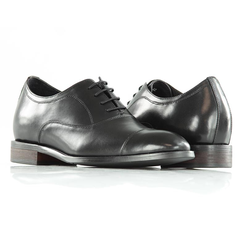 Richelieu compensé Homme | Noir +7 CM | Mario Bertulli