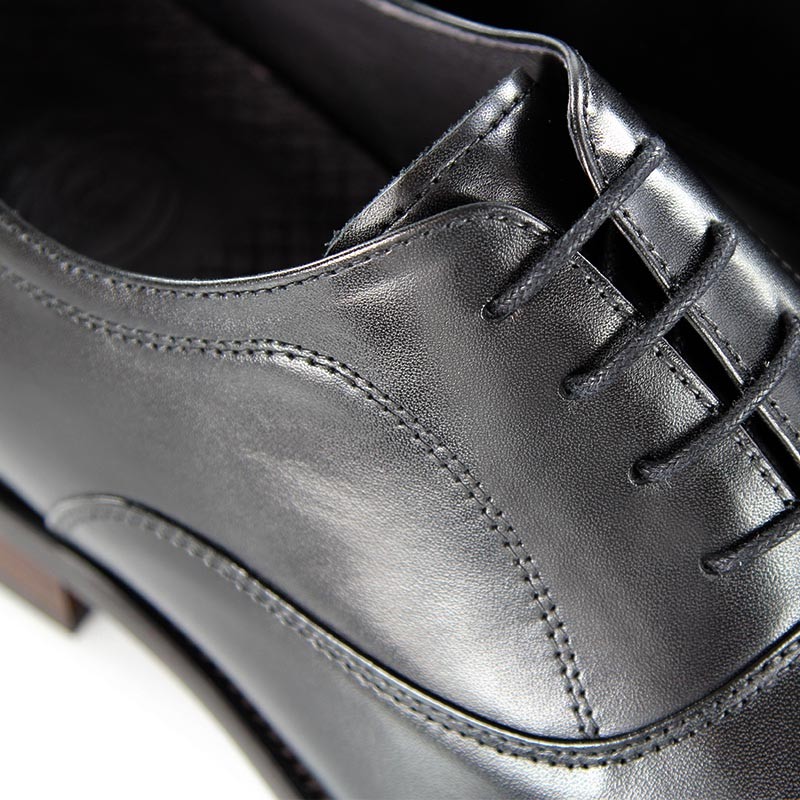 Richelieu compensé Homme | Noir +7 CM | Mario Bertulli