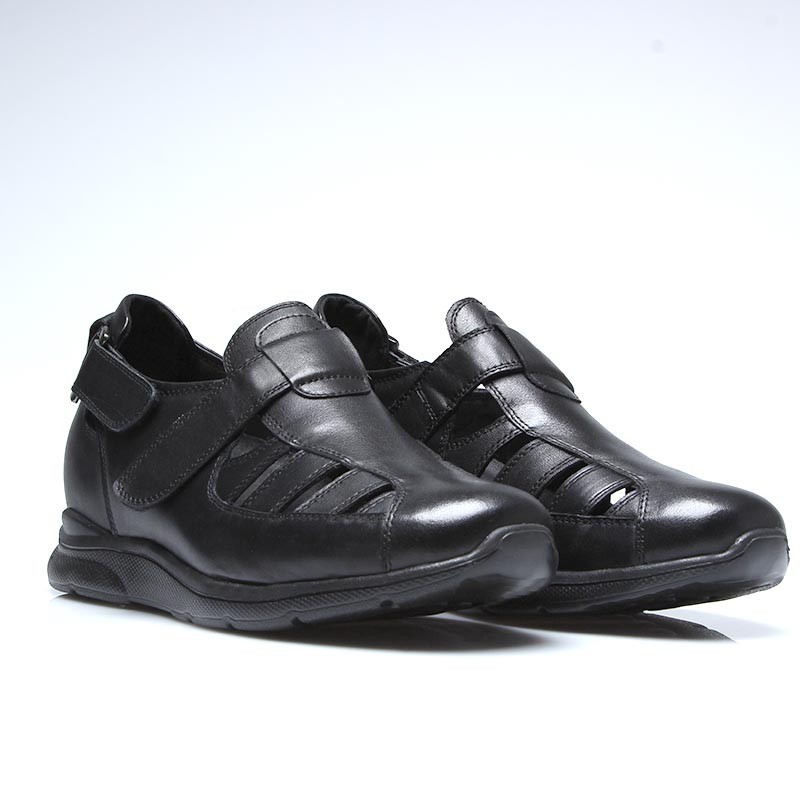 Sandales rehaussantes Homme | Noir +6,5 CM | Mario Bertulli