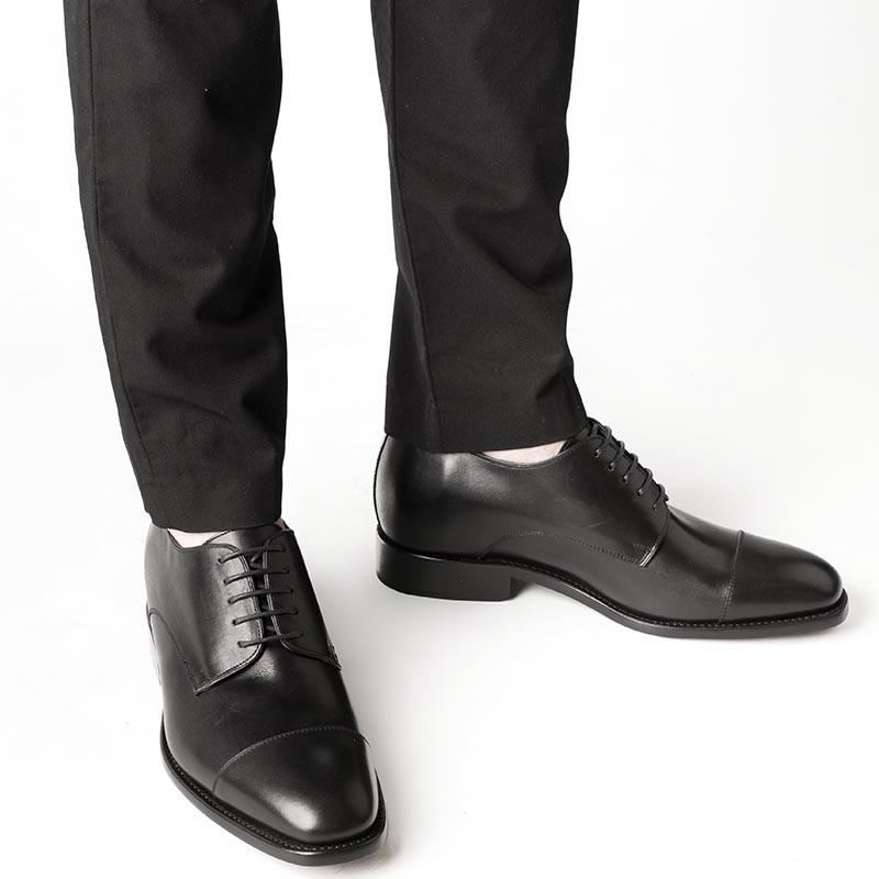 Chaussure Derby compensée Homme | Noir +6 CM | Mario Bertulli