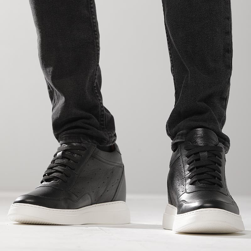 Sneaker talon compensé Homme | Noir +9 cm | Mario Bertulli