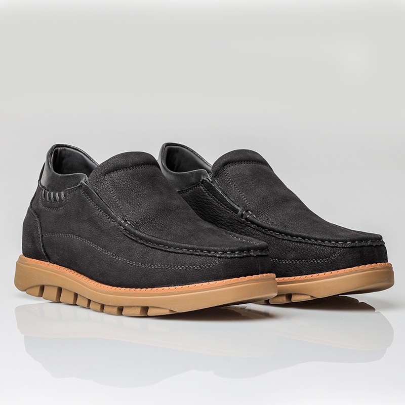 Mocassin rehaussant Homme | Noir +5,5 CM | Mario Bertulli