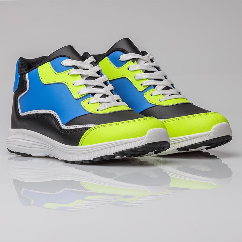 Basket Homme rehaussante  | Bleu/vert +7 CM | Mario Bertulli
