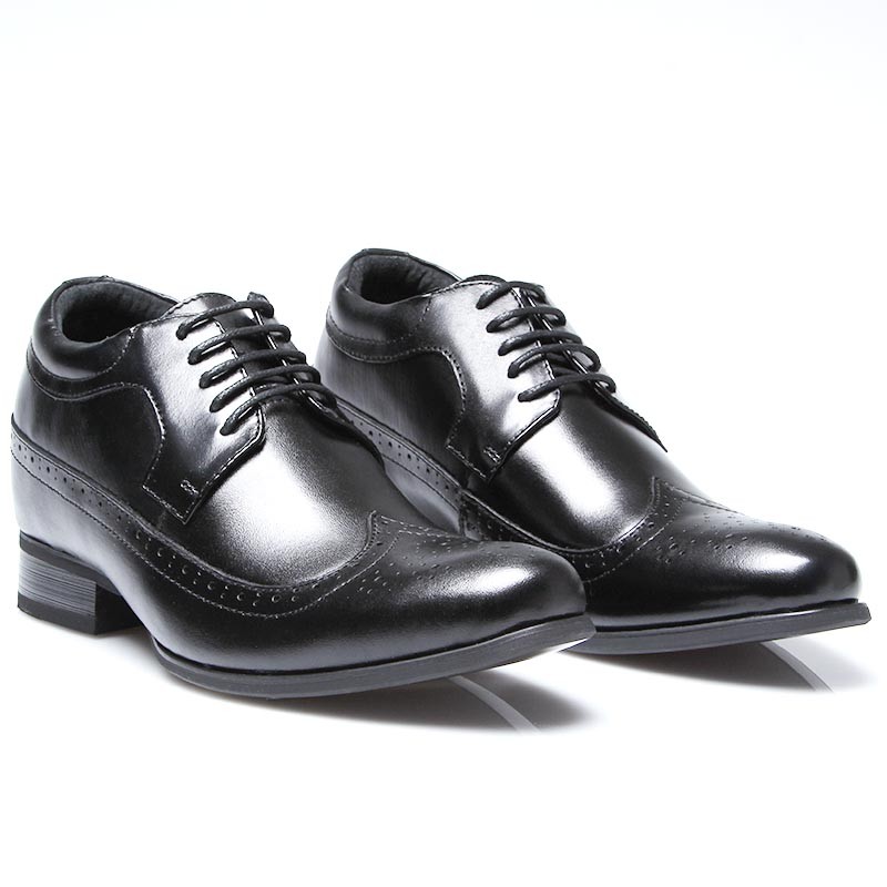 Chaussure Derby compensée Homme | Noir +7 CM | Mario Bertulli