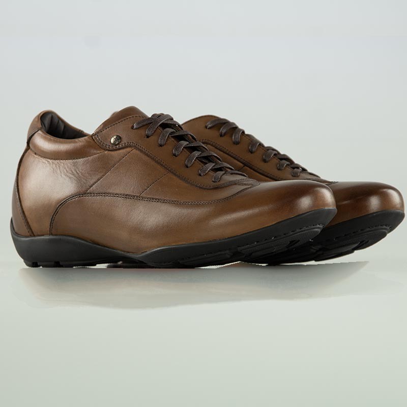 Sneaker talon compensé Homme | Chocolat +5 CM | Mario Bertulli