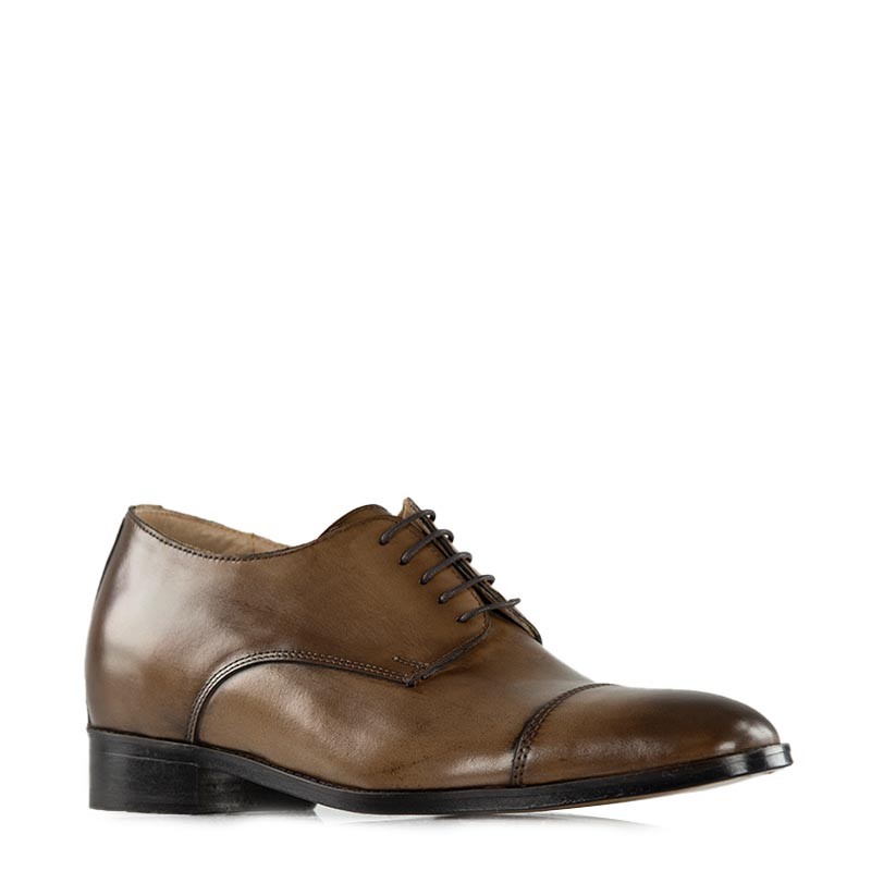 Chaussure Derby compensée Homme | Marron foncé +6 CM | Mario Bertulli