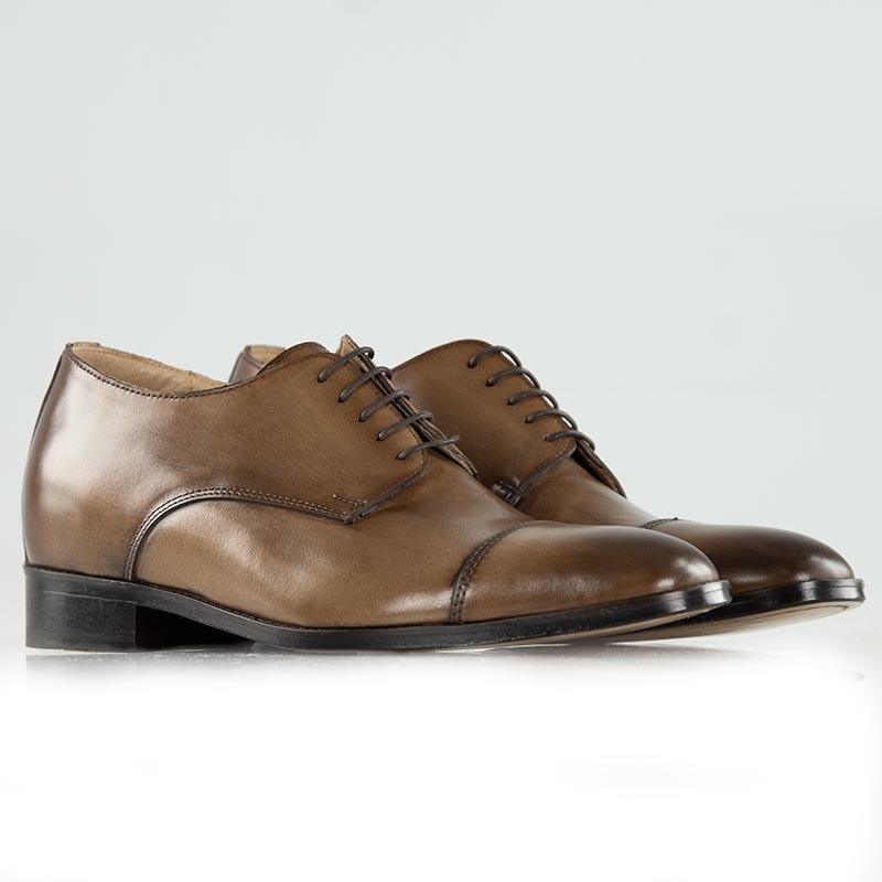Chaussure Derby compensée Homme | Marron foncé +6 CM | Mario Bertulli