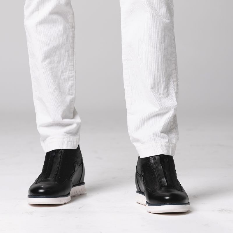 Sneaker talon compensé Homme | Noir +6,5 CM | Mario Bertulli