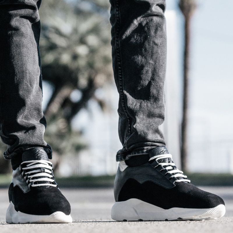 Basket Homme rehaussante  | Noir +8 CM | Mario Bertulli