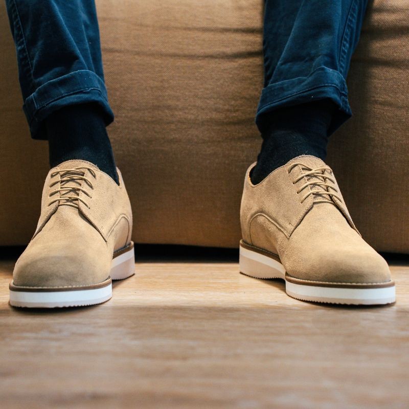 Chaussure Derby compensée Homme | Sable +7,5cm | Mario Bertulli