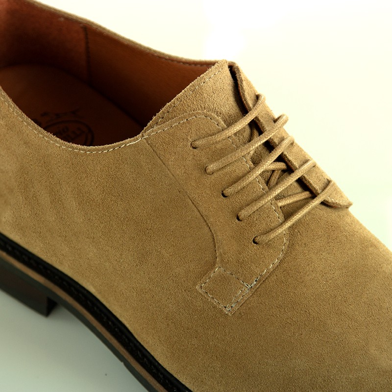 Chaussure Derby compensée Homme | sable +7,5cm | Mario Bertulli