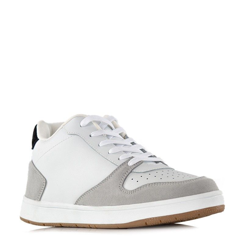 Sneaker talon compensé Homme | Blanc gris +5,5 cm | Mario Bertulli