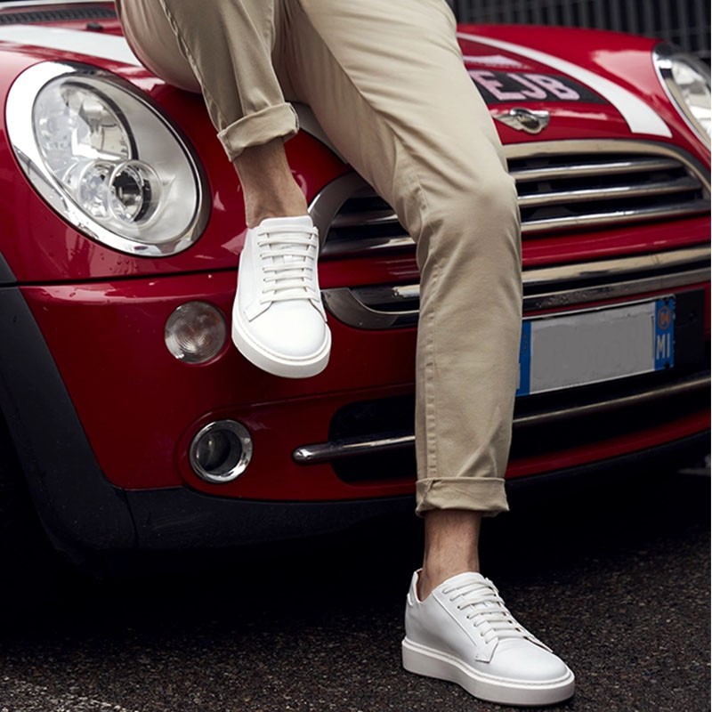 Sneaker talon compensé Homme | Blanc +6 cm | Mario Bertulli