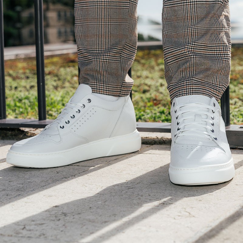 Sneaker Donato Blanc perle +7cm - mario bertulli