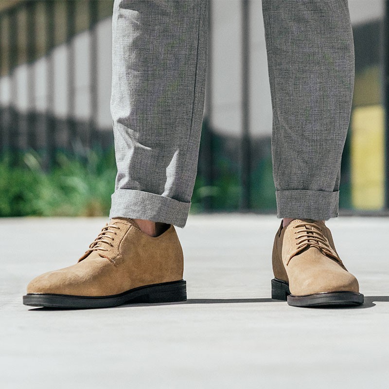 Chaussure Derby compensée Homme | sable +7,5cm | Mario Bertulli