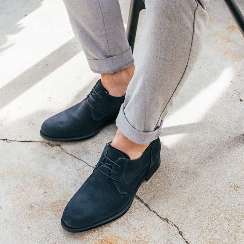 Chaussure Derby compensée Homme | Marine +6,5 cm | Mario Bertulli