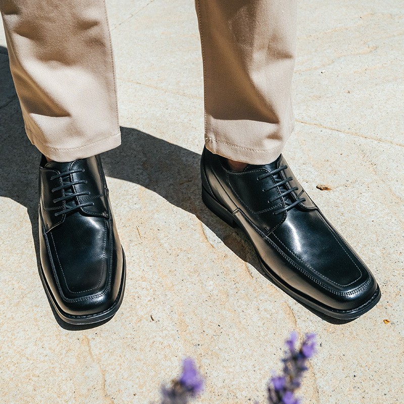 Chaussure Derby compensée Homme | Noir +6 CM | Mario Bertulli