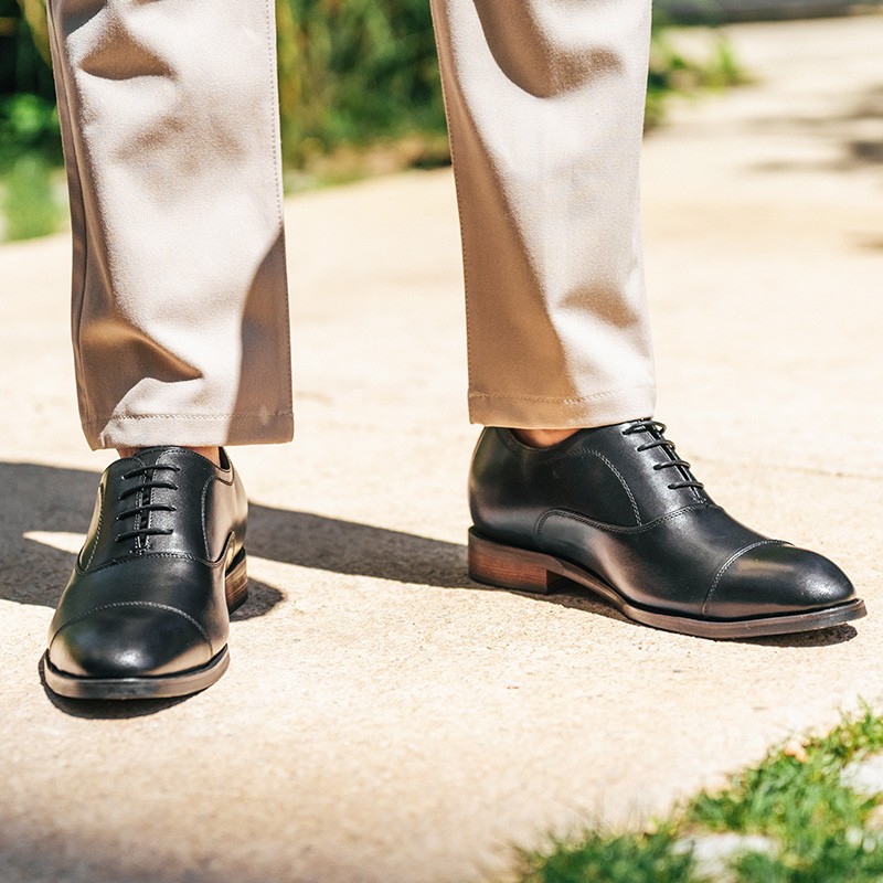 Richelieu compensé Homme | Noir +7 CM | Mario Bertulli