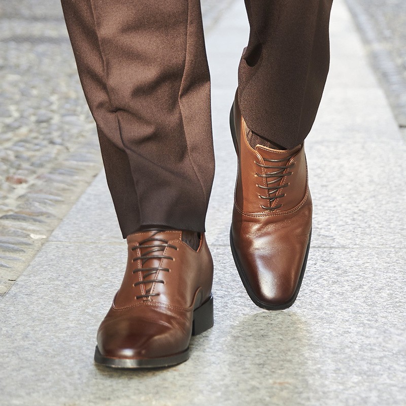 Richelieu compensé Homme | Marron +7,5 CM | Mario Bertulli