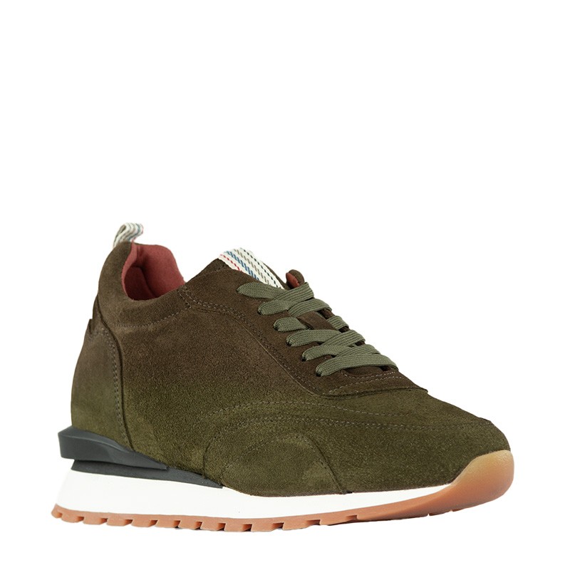 Basket Homme rehaussante  | Torino kaki +7,5cm | Mario Bertulli