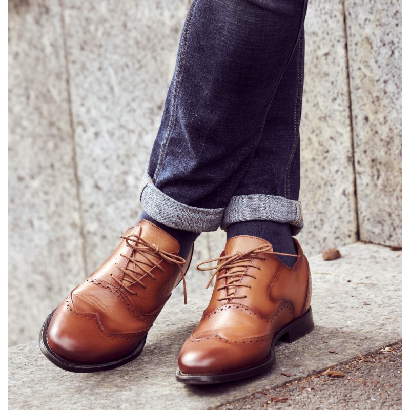 Richelieu compensé Homme | Cannelle +6,5 CM | Mario Bertulli