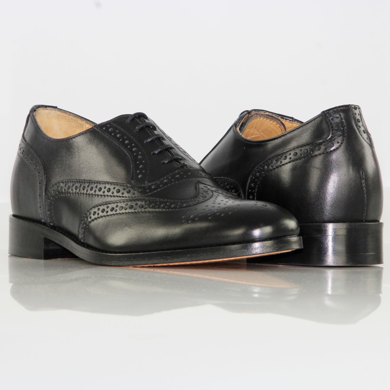 Richelieu compensé Homme | Noir +6 CM | Mario Bertulli