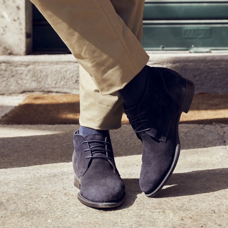 Bottes compensées Homme | Marine +6,5 CM | Mario Bertulli