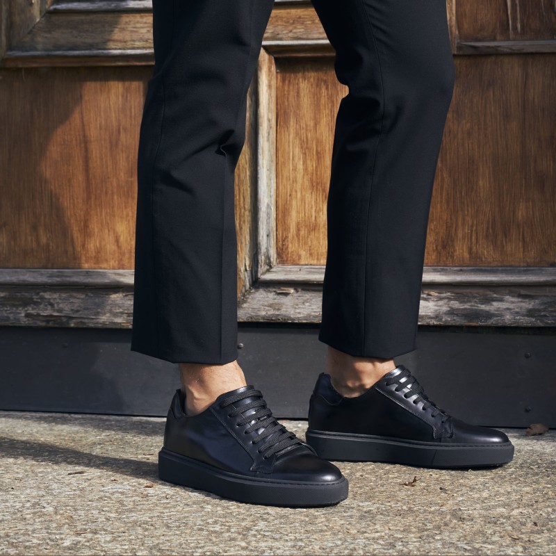 Sneaker talon compensé Homme | noir +6 cm | Mario Bertulli