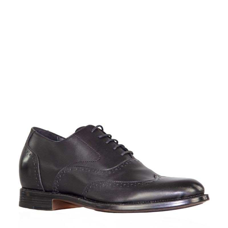 Richelieu rehaussant Pavie Noir +6,5cm
