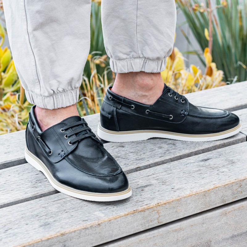 Chaussures bateau rehaussantes Manarola marine foncé +5 cm