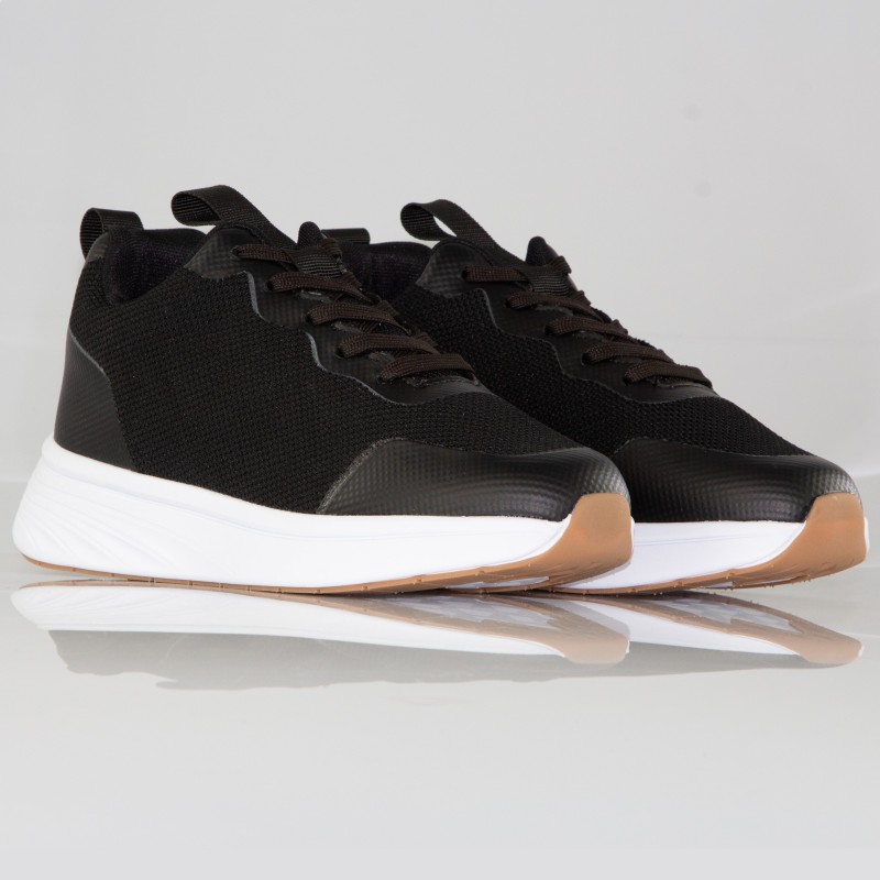 Baskets rehaussantes Meda noir +6.5cm