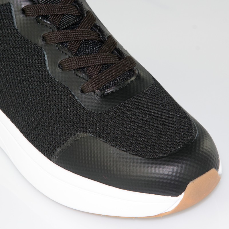 Baskets rehaussantes Meda noir +6.5cm