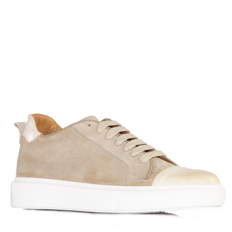 Sneakers rehaussantes Milano taupe +6 cm