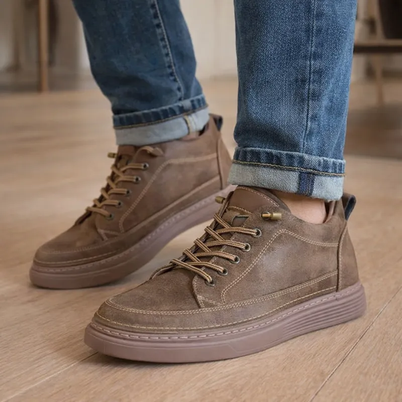 Sneakers rehaussantes Catania marron +5 cm