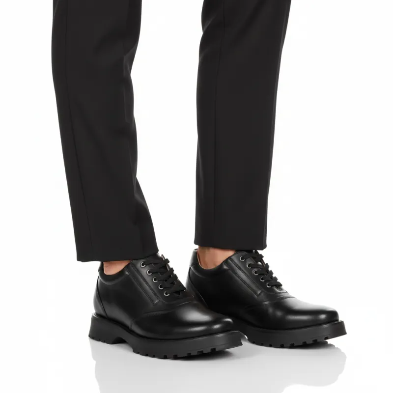 Chaussure Derby compensée Homme | Noir +9 CM | Mario Bertulli