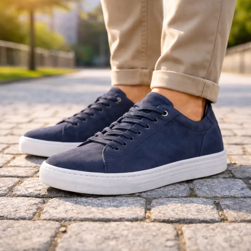 Sneaker talon compensé Homme | marine +6 CM | Mario Bertulli