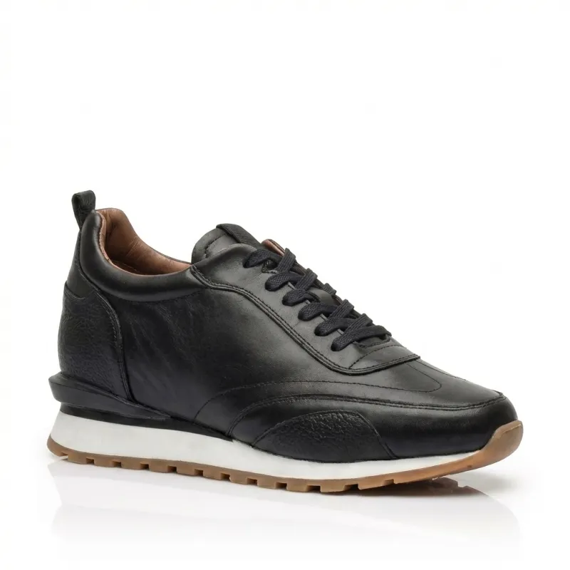 Basket rehaussante Lucca Noir Mario Bertulli | Confort & Style