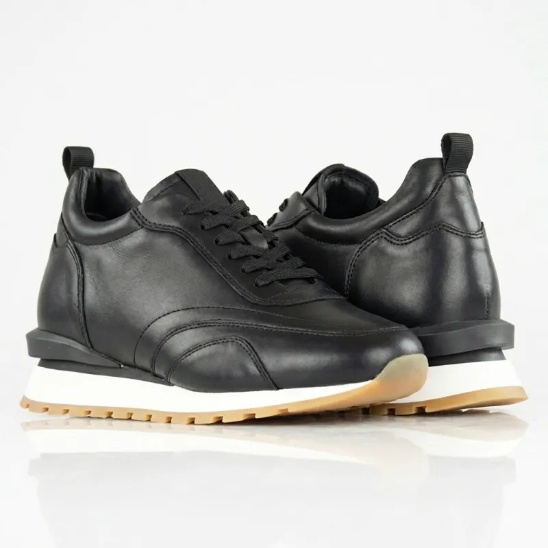 Basket rehaussante Lucca Noir Mario Bertulli | Confort & Style