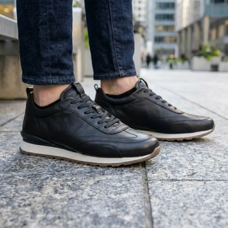 Basket rehaussante Lucca Noir Mario Bertulli | Confort & Style