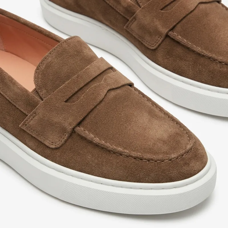 Mocassins rehaussants Rimini marron +6 cm | Daim luxe homme
