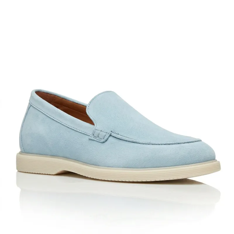 Mocassins rehaussants Positano bleu ciel +5cm