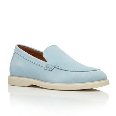Mocassins rehaussants Positano bleu ciel +5cm