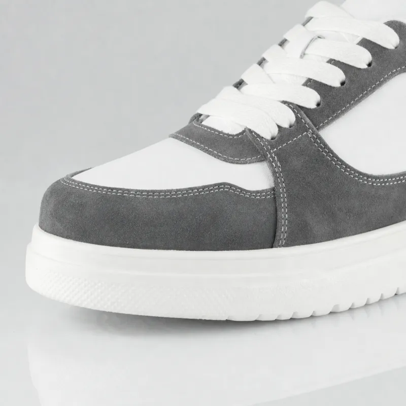 Assisi Sneakers Rehaussantes Blanc et Gris +6 cm